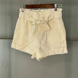 Knot Sisters Cream High Waist Women's Shorts